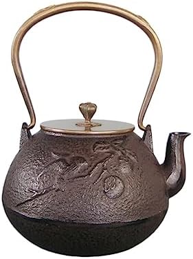 Teapot Tea Pot Tea Pots Cast Iron Teapot Capacity 1.25 L Large Cast Iron Teapot Kettle Stovetop Safe,Tetsubin Coated Japanese Tea Pot (Black 1.25L) by Unknown