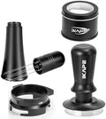IKAPE 54mm Espresso Tamper Kit 4 in 1 Black, Complete Portafilter accessory set, 53mm Coffee Tamper, WDT Tool, Paper Filters (200pc), Dosing Funnel for Breville Portafilters by IKAPE