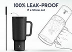 Meoky 40oz Tumbler with Handle, Leak-proof Lid and Straw, Insulated Coffee Mug Stainless Steel Travel Mug, Keeps Cold for 34 Hours or Hot for 10 Hours (Night) - Image 3