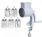 Manual Joystick Grinder, Hand-Operated Grain Mill for Dry and Oily Grains, Wheat, Corn, Coffee, Spices, Peanut Butter Maker, Stainless Steel Burr (White five blade) by Unknown