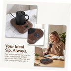 Electric Coffee Mug Warmer Pad Cord with 4 Heat Settings and Temperature Display, Oversized Heating Panel, Colorful Ambience Light, Intelligent LED Screen for Desk and Home Use - Image 3