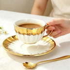 Cappuccino Cups with Saucers, 7.5 oz Ceramic Coffee Cup Set of 6 - Image 6