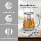 Health Pot Electric Kettle with Infuserand stew pot,Smart Fruit Hot Tea Maker, Temperature Control and Tea Keep Warm, 12 Functional Procedures, 1.8 Liters of Capacity - Image 5