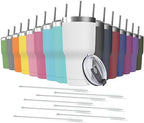 30oz Stainless Steel Travel Mug with Lid, Double Wall Vacuum Insulated Bulk Tumbler with Straws, Powder Coated Coffee Cup Suitable for Vehicle Cup Holders by Deitybless
