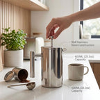Zunate Double Wall 304 Stainless Steel French Press Coffee Pot – 600ML Insulated Tea Infuser, Easy Brew Coffee Maker with Double Layer Insulation - Image 3