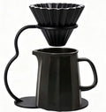 Pour Over Coffee Maker set,Ceramic Coffee Maker With V60 40 pcs Paper Filter，Metal Stand Pour Over Coffee Dripper black by Unknown