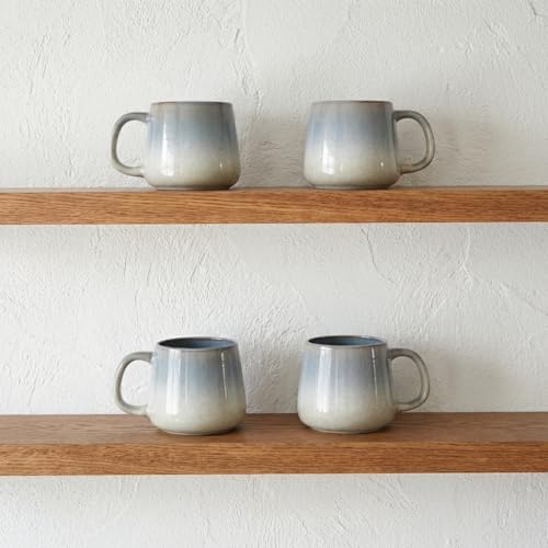 Bosmarlin Ceramic Coffee Mug Set of 4, 17 Oz, Coffee Cups with Big Handle, Wide Bottom, Microwave and Dishwasher Safe (Purple) - Image 7