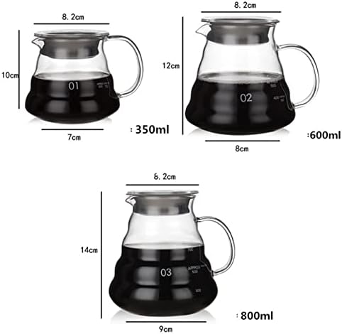 Coffeemaker Pots Coffee Pot,350ml 600ml 800ml Glass Dripper, Insulated handle To Keep Your Pour Over and Fresh Drip Kettle(350ml) - Image 2