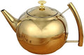 Tea Pot 1L Large Capacity Kettle Stainless Steel Teapot Coffee Maker with Filter Home Cooling Kettle Delicate Teapot Gold/Silver Teapot for Infuser (Color : A, Size : 1L) by UNNS
