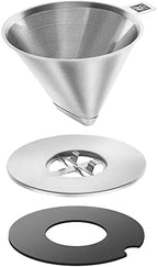 ZWILLING Sorrento Stainless Steel Pour Over Coffee Dripper with 12-oz Double-Wall Glass Coffee Mug, Coffee 2-pc Set - Image 5
