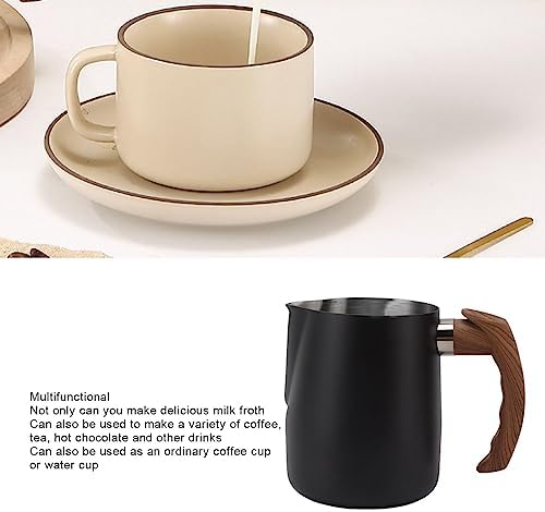 Milk Frothing Pitcher, Stainless Steel Frother Cup with Scale, Coffee Foam Steaming Pitcher for Cafe Kitchen Machines Cappuccino Latte (1000ml) - Image 5