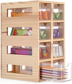 Novabright Drink Packet Organizer with 8 Drawers Tea Bag Organizer Wood and Acrylic Water Flavor Storage Tea Bag Holder for Kitchen Countertop Home Table Pantry Organization by Unknown