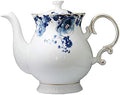 European Style Ceramic Flower Teapot Coffee Pot Water Pot Porcelain Gift Large 5.5 Cups (1, Blue and White) by Jomop