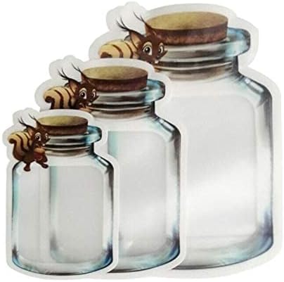 50 Pieces Stand Up Mason Jar Pattern Ziplock Bags Plastic Pouch Cute Bottle Shape Smell Proof Packaging Pouches (Squirrel,6.7x9.6 Inch) by Unknown