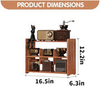 Coffee Cup Holder for Countertop Walnut Wood Coffee Mugs Holder for Kitchen Mug Display Rack (3-Tier Walnut wood B) - Image 2