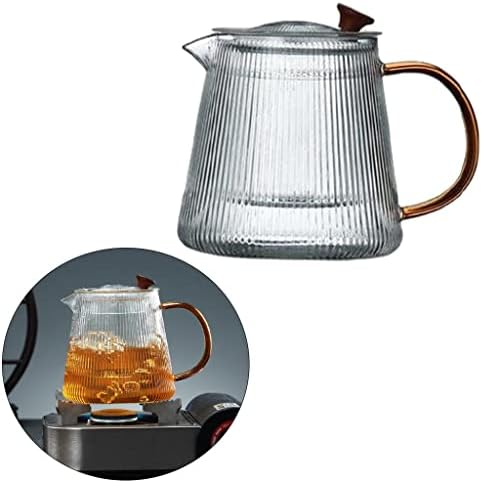 Loose Leaf Teapot Glass Teapot Kettle Infuser Pot with Removable Strainer Clear Borosilicate Build Stovetop Comfortable Grip, 800ML - Image 5