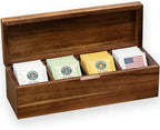Acacia Wood Tea Bag Organizer with Compartments by liberty