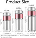 Glass Infuser Tea Cup, 3-in-1 Design with Built-in Filter, Double Layer Insulated Tea Bottle with Lid, Portable Loose Leaf Tea Steeper for Home Travel Office Use - Image 7