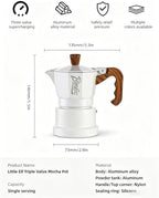 Bincoo MIni Triple Valve Moka Pot for One Person,Aluminium Stovetop Espresso Coffee Maker 1 Cup,High Pressure Rich Crema Moka Pot for Home Travel (White 1 cup) - Image 3