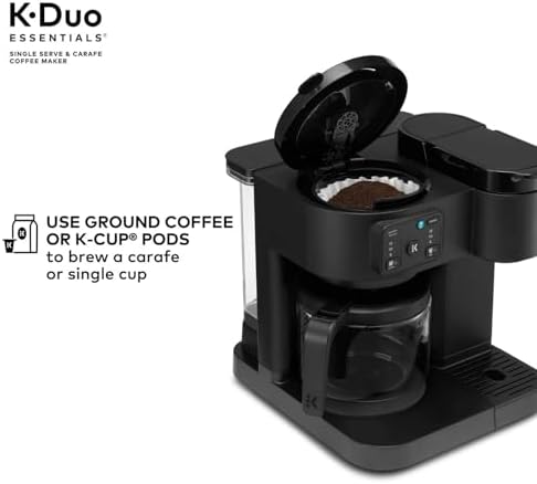 K-Duo Essentials Hot & Iced Coffee Maker Single Serve KCup Pod & 12-Cup Glass Carafe Dual Brew System 72oz Reservoir - Image 6
