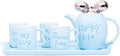 Water Pitcher Cute Girl Heart Ceramic Creative Water Set Tea Set Living Room Water Cup Coffee Cup Heat-Resistant Tea Cup Household Cup Set Water Jug(Blue) by Unknown