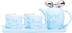 Water Pitcher Cute Girl Heart Ceramic Creative Water Set Tea Set Living Room Water Cup Coffee Cup Heat-Resistant Tea Cup Household Cup Set Water Jug(Blue) by Unknown