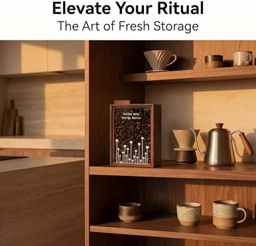 120g Coffee Storage Container, Wood Coffee Bean Storage Can, with One Way Exhaust Valve, with Sealing Ring, Walnut, for Home and Coffee Store, Decorate - Image 6