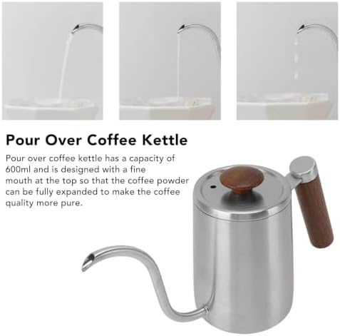 Gooseneck Kettle 600ml 304 Stainless Steel Wenge Handle - Image 4