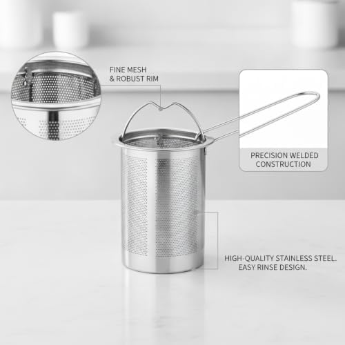 Stainless Steel Tea Strainer with Long Handle, Fine Mesh Loose Leaf Infuser for Deep Mugs and Teapots (1 Piece) - Image 6