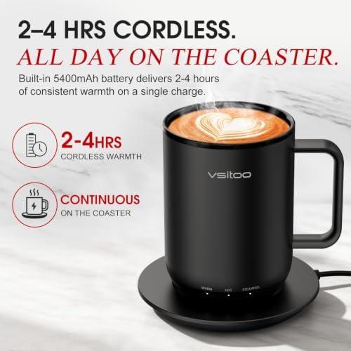 VSITOO S3 Plus 14oz Smart Self Heating Coffee Mug with Temperature Control - Image 4