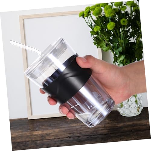 2pcs 450ml Glass Water Cups with Straws and Lids, Cold Brew Coffee and Tea Drinking Bottles with Silicone Sleeve, Reusable Beverage Tumblers for Home and Travel - Image 5