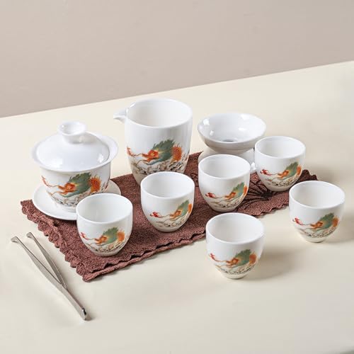 KEYDUACU Gaiwan Tea Set, Chinese Gongfu Tea Set, Portable for Adults, Home by KEYDUACU