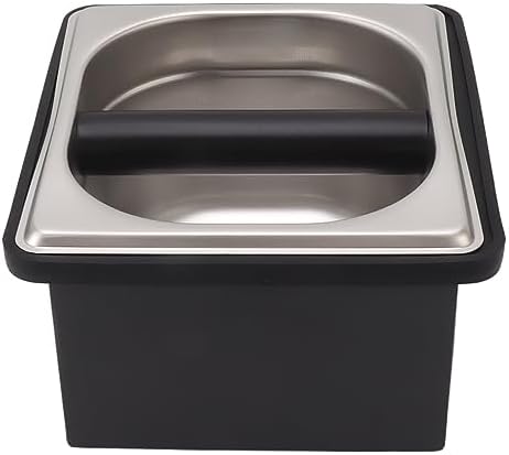 FLEXMAN Coffee Knock Box, Stainless Steel Apexstone Espresso Knock Box with Non Slip Rubber Base, Coffee Grounds Knock Box for Cafe Bar Home Restaurant (S) by flexman