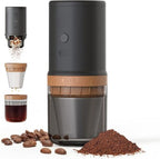 【Electric Coffee Grinder Coffee Maker 】Portable Grinder Stainless Steel Whole Bean for Outdoor Sport Lover French Press Drip Coffee, Reusable Espresso Capsules Turkish Brew by iCafilas