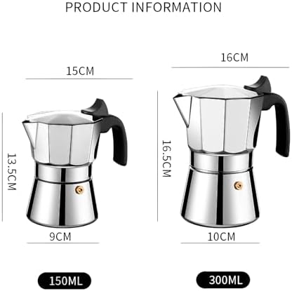 Stainless Steel Moka Pot, 6 Cup Stovetop Espresso Maker for Authentic Italian Coffee - Durable Rust-Proof Coffee Percolator, Premium Espresso Coffee Maker for Home and Outdoor Use (6 Cup 300ml) - Image 5