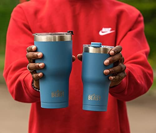 Beast 40 oz tumbler - Vacuum Insulated Tumbler with Straw - Leak Proof Stainless Steel Travel Mug - Double Wall Iced Coffee Cup - Reusable Water Bottle - Gifts for Mom, Women and Men (Stormy Sky Blue) - Image 3