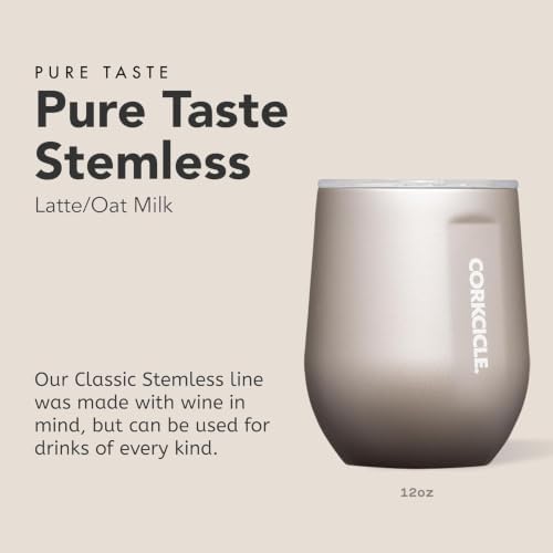 Corkcicle Stemless Wine Tumbler with Lid, 12 oz, Latte - Image 2