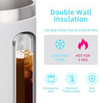 Volhoply 14oz Insulated Stainless Steel Coffee Mug with Lid Bulk 4 Pack,Not Suitable for Sublimation,Double Wall Vacuum Travel Coffee Cup with Handle, Reusable Metal Camping Mugs Keep Cold(White,4) - Image 3