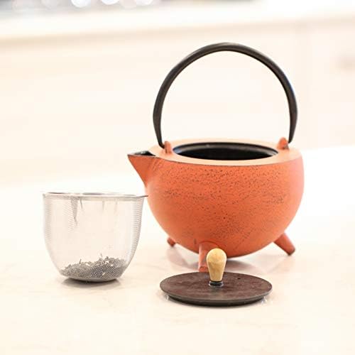 Frieling Pop Cast Iron Teapot with Stainless Steel Infuser, 34 Ounce, Red/Black - Image 2