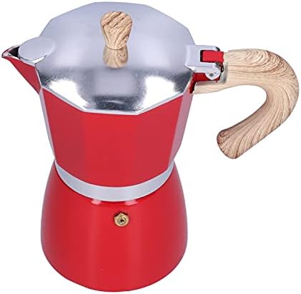 300ML Stovetop Espresso Maker Moka Pot Coffee Maker Coffee Pot Moka Maker Coffee Kettle for Gas Stove Ethanol Stove Electrothermal Furnace Home Kitchen (Red) - Image 2