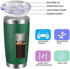 VEGOND 20oz Tumbler with Lid and Straw Stainless Steel Tumbler Cup Bulk Vacuum Insulated Double Wall Travel Coffee Mug Powder Coated Coffee Cup, Dark Green, 12 Pack - Image 2