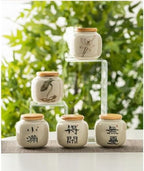 thalo Stash Jar Container Bulk Tea Storage Container Ceramic Candy Nut Sealed Jar Home Kitchen Food Storage Jar Empty Jar Small Portable Vintage Storage Jars(Color:F) - Image 7