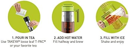 Takeya Flash Chill Iced Tea Maker - Versatile Tea Brewer for Loose/Bagged Tea - Patented Flash Chill Tech Hot/Cold Use BPA-Free Tritan Dishwasher Safe - Airtight Lid Made in USA - 2 Quart/Avocado - Image 4