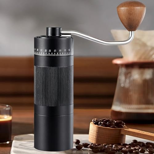 Manual Coffee Grinder, 55 Adjustable Settings 22g Capacity Burr Coffee Grinder, Portable with Brush and Handle for Home Travel Office (Black) - Image 5