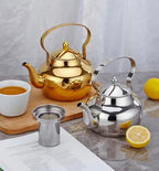 68oz Stainless Steel Teapot with Removable Filter, Portable Coffee Pot for Loose Leaf Tea Bags, Metal Gooseneck Kettle, 2 Liter Hot Water Kettle Boiling Pot, Silver - Image 7