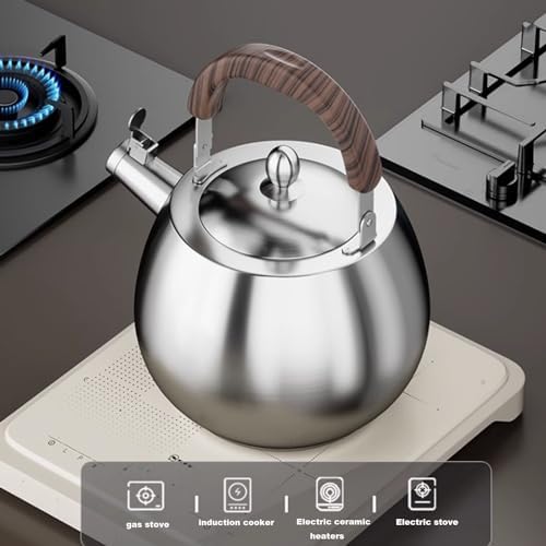 Tea Kettle Stovetop, Food Grade 316 Stainless Steel Teapot, Whistling Heavy Duty Tea Pot, Hot Water Fast to Boil, Seamless Bottom, Suitable for All Heat Sources - Image 4