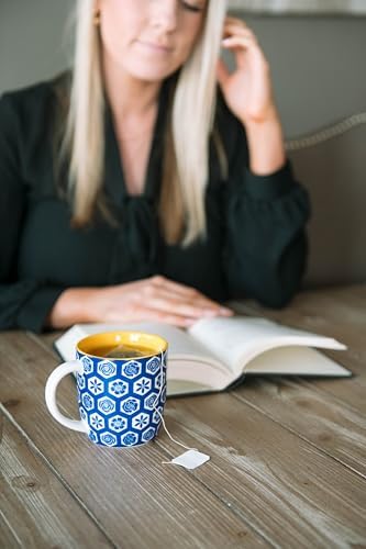Annovero Small Coffee Cups - 11.7 Oz Capacity - Porcelain Kitchen Mugs for Tea, Latte, Cappuccino, or Hot Cocoa - Set of 6 - Image 2