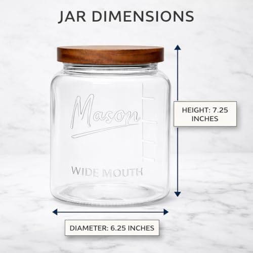 kitchentoolz Large Mason Jars with Lids – 64 oz Mason Jars Wide Mouth, 1/2 Gallon Glass Jar with Lid for Pantry Storage, Canning, Flour, Dry Goods – 2 Pack - Image 3