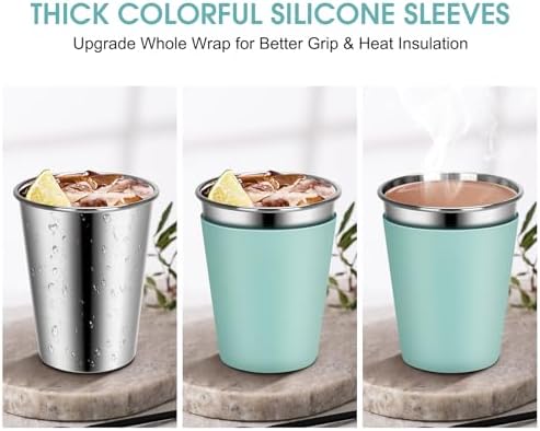 12 Pack Kids Cups Spill Proof, Metal Drinking Glasses for Home & Outdoor - Image 4