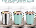 12 Pack Kids Cups Spill Proof, Metal Drinking Glasses for Home & Outdoor - Image 4